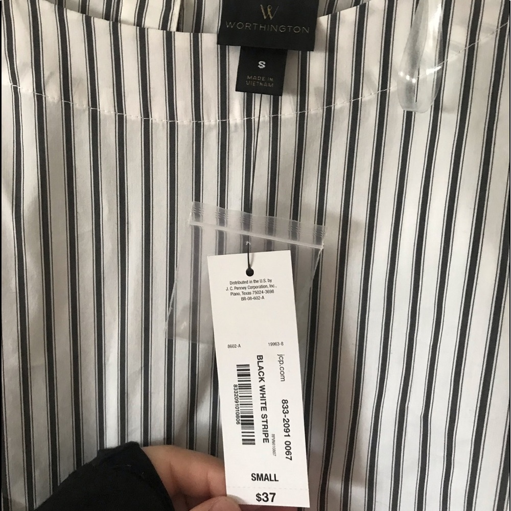 Long parachute sleeve striped shirt